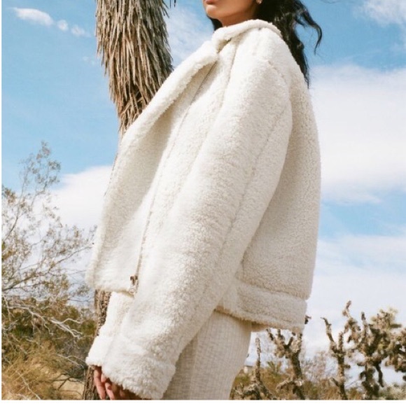 Urban Outfitters Jackets & Blazers - Urban outfitters Clara Teddy Moto jacket cream